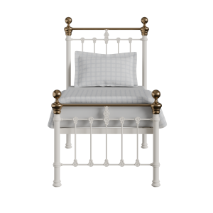 Hamilton Low Footend iron/metal single bed in ivory - Thumbnail