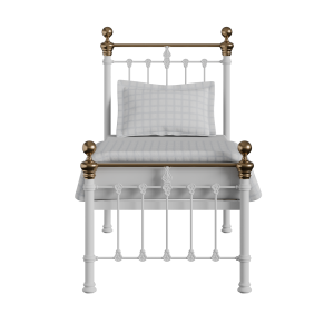 Hamilton Low Footend iron/metal single bed in white - Thumbnail