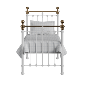 Hamilton iron/metal single bed in white - Thumbnail