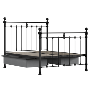Hamilton Solo iron/metal bed in black with drawers - Thumbnail
