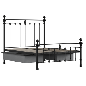 Hamilton Solo Low Footend iron/metal bed in black with drawers - Thumbnail