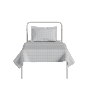 Hampton iron/metal single bed in ivory - Thumbnail