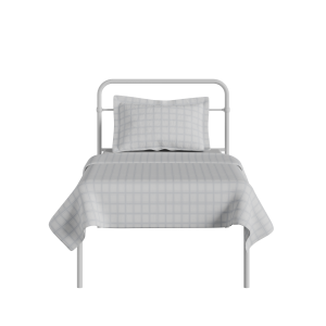 Hampton iron/metal single bed in white - Thumbnail