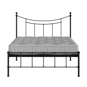 Isabelle iron/metal bed in black with Juno mattress - Thumbnail