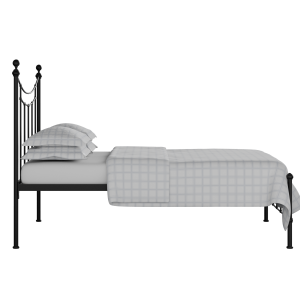 Isabelle iron/metal bed in black with Juno mattress - Thumbnail
