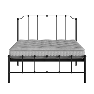 Julia iron/metal bed in black with Juno mattress - Thumbnail