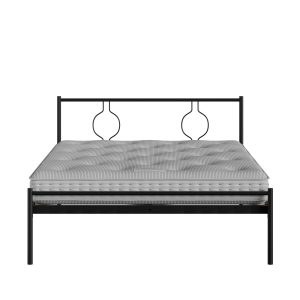 Meiji iron/metal bed in black with Juno mattress - Thumbnail