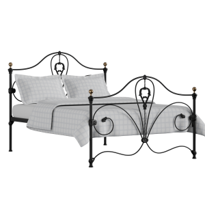 Melrose iron/metal bed in black with Juno mattress - Thumbnail