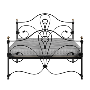 Melrose iron/metal bed in black with Juno mattress - Thumbnail
