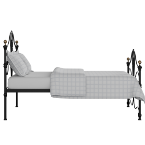 Melrose iron/metal bed in black with Juno mattress - Thumbnail
