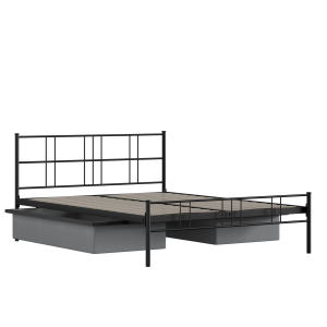Mortlake iron/metal bed in black with drawers - Thumbnail