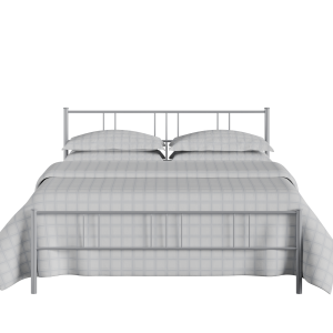 Mortlake iron/metal bed in silver - Thumbnail