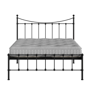 Olivia iron/metal bed in black with Juno mattress - Thumbnail