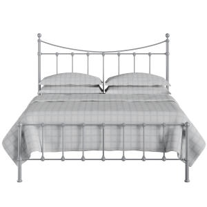 Olivia iron/metal bed in silver - Thumbnail