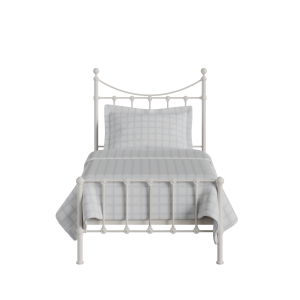 Olivia iron/metal single bed in ivory - Thumbnail