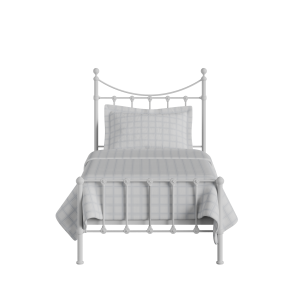 Olivia iron/metal single bed in white - Thumbnail