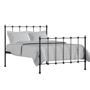 Paris iron/metal bed in black with Juno mattress - Thumbnail