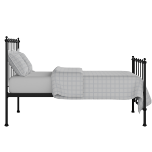 Paris iron/metal bed in black with Juno mattress - Thumbnail