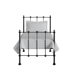 Paris iron/metal single bed in black - Thumbnail