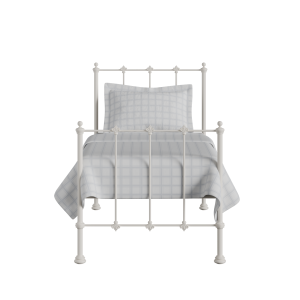 Paris iron/metal single bed in ivory - Thumbnail