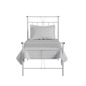 Pellini iron/metal single bed in white - Thumbnail