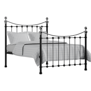 Selkirk Chromo iron/metal bed in black with Juno mattress - Thumbnail