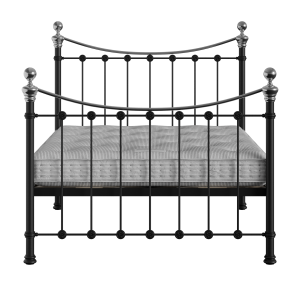 Selkirk Chromo iron/metal bed in black with Juno mattress - Thumbnail
