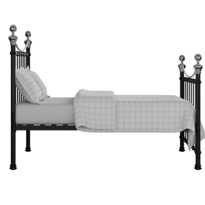 Selkirk Chromo iron/metal bed in black with Juno mattress - Thumbnail