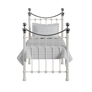 Selkirk Chromo iron/metal single bed in ivory - Thumbnail