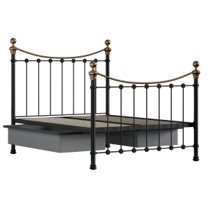 Selkirk iron/metal bed in black with drawers - Thumbnail