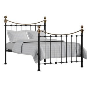 Selkirk iron/metal bed in black with Juno mattress - Thumbnail