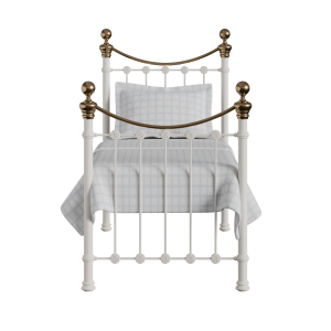 Selkirk iron/metal single bed in ivory - Thumbnail
