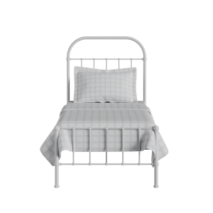 Solomon iron/metal single bed in white - Thumbnail