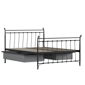 Tiffany iron/metal bed in black with drawers - Thumbnail