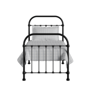 Timolin iron/metal single bed in black - Thumbnail