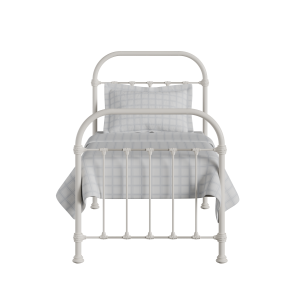 Timolin iron/metal single bed in ivory - Thumbnail