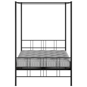 Toulon iron/metal bed in black with Juno mattress - Thumbnail