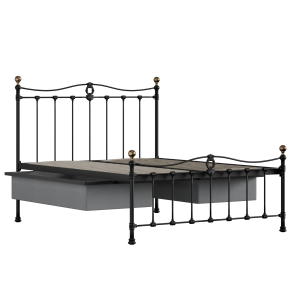 Tulsk Low Footend iron/metal bed in black with drawers - Thumbnail