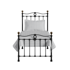Tulsk Low Footend iron/metal single bed in black - Thumbnail