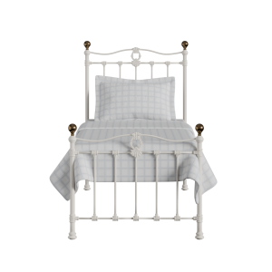 Tulsk Low Footend iron/metal single bed in ivory - Thumbnail
