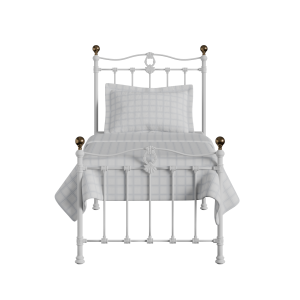 Tulsk Low Footend iron/metal single bed in white - Thumbnail