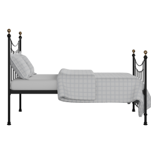Virginia iron/metal bed in black with Juno mattress - Thumbnail