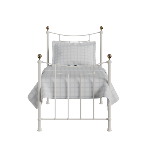 Virginia iron/metal single bed in ivory - Thumbnail