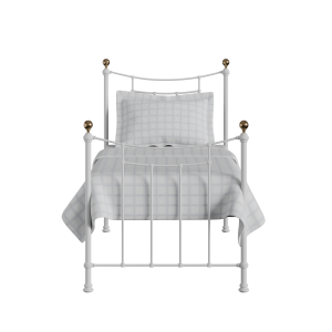 Virginia iron/metal single bed in white - Thumbnail