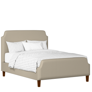 Charing upholstered bed in oatmeal fabric - Thumbnail