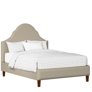 Irvine upholstered bed in oatmeal fabric - Thumbnail