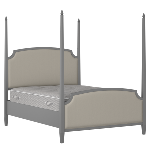 Austin Upholstered wood upholstered bed in grey with Silver fabric - Thumbnail