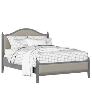 Brady Slim Upholstered wood upholstered bed in grey with Silver fabric - Thumbnail