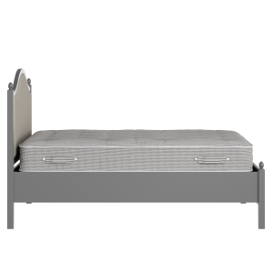 Brady Slim Upholstered wood upholstered bed in grey with Silver fabric - Thumbnail