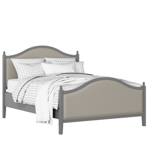 Brady Upholstered wood upholstered bed in grey with Silver fabric - Thumbnail